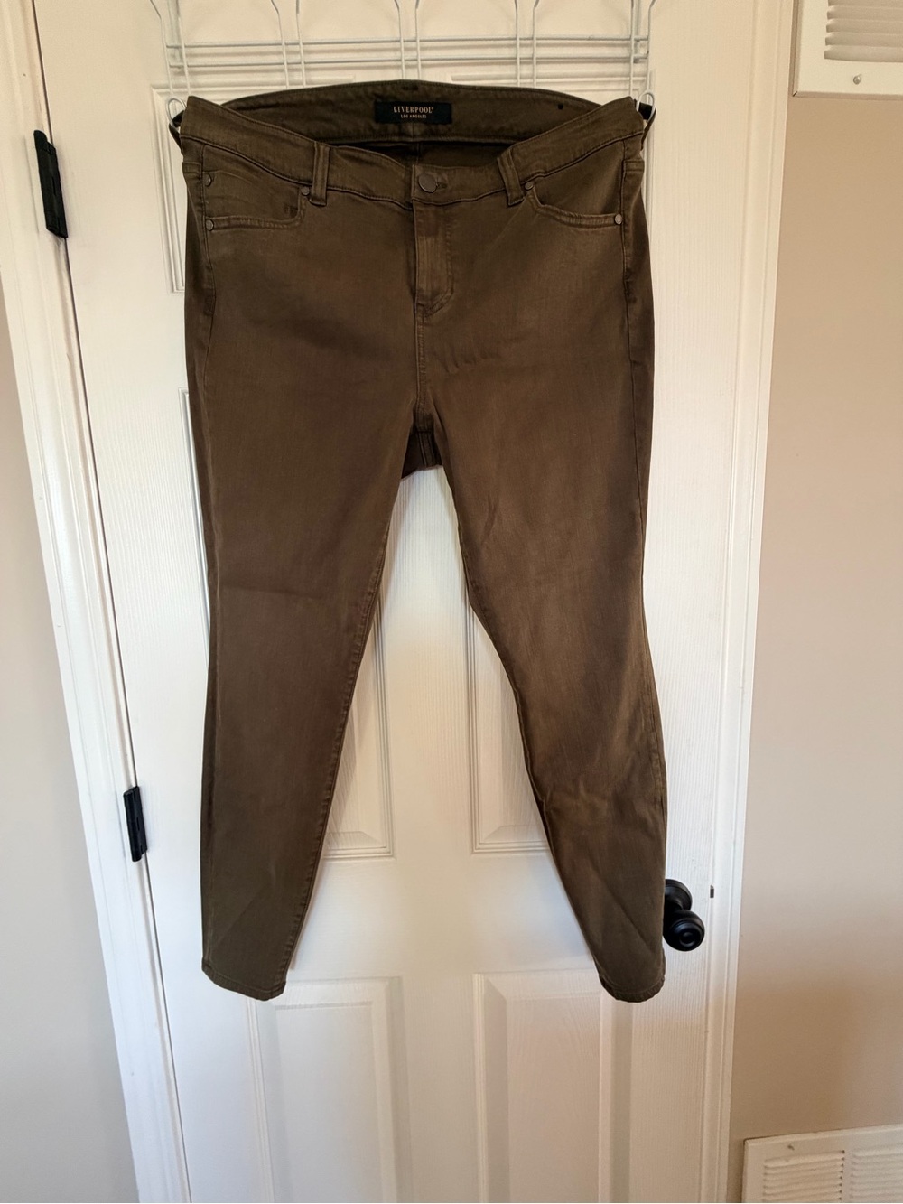 Liverpool Olive Skinny Ankle Pants